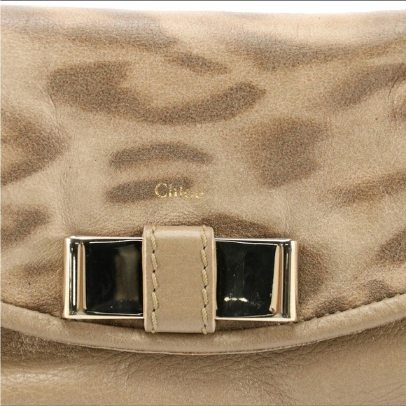 Chloé Lily Mini Two-Way Bag in Taupe Leather Leopard Print Accent - Picture 8 of 8